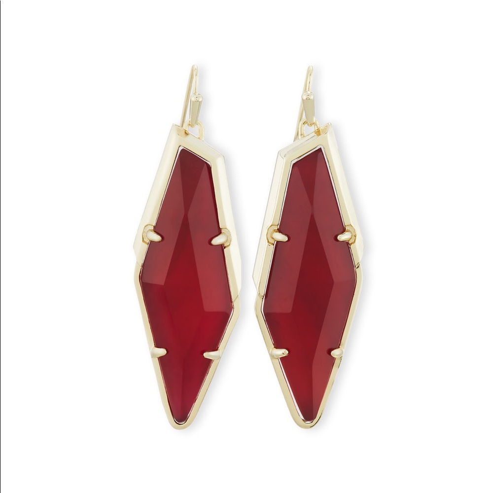 Kendra Scott Bexley Earrings in Gold and Burgundy